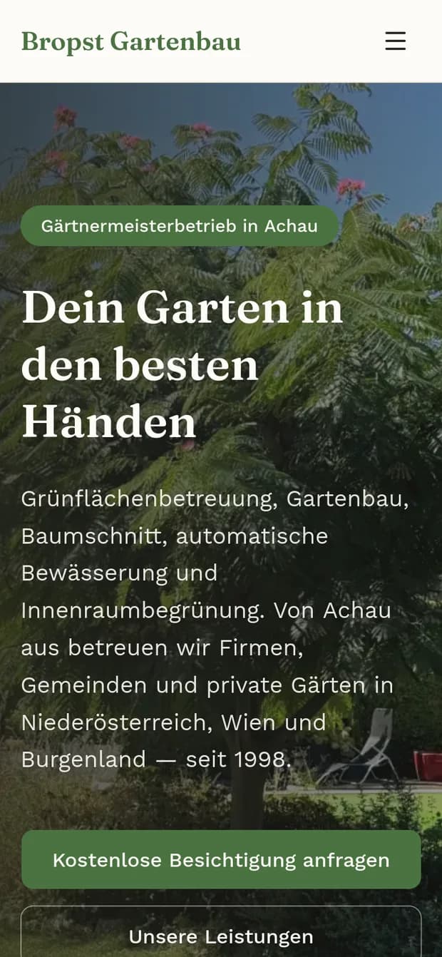 Bropst Gartenbau — 390 × 844